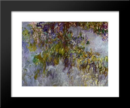 Wisteria (Left Half) 20x24 Black Modern Wood Framed Art Print Poster by Monet, Claude