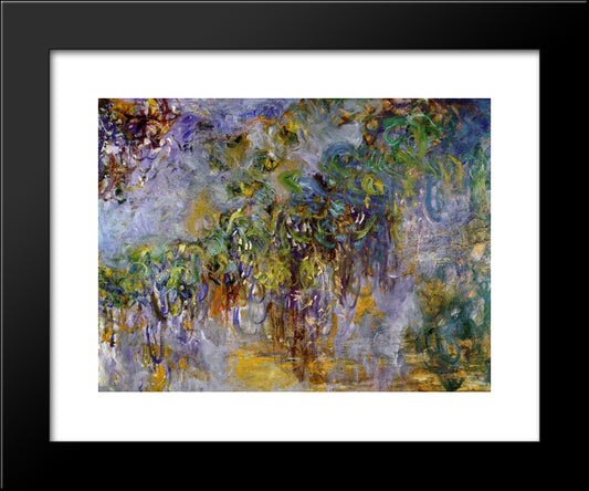 Wisteria (Right Half) 20x24 Black Modern Wood Framed Art Print Poster by Monet, Claude