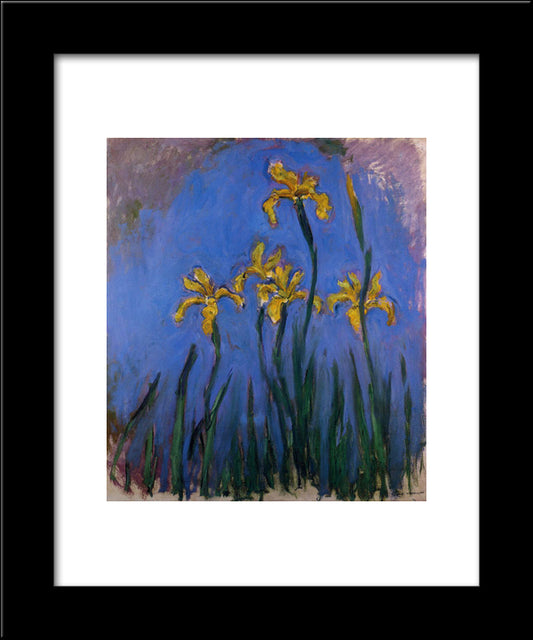 Yellow Irises 20x24 Black Modern Wood Framed Art Print Poster by Monet, Claude