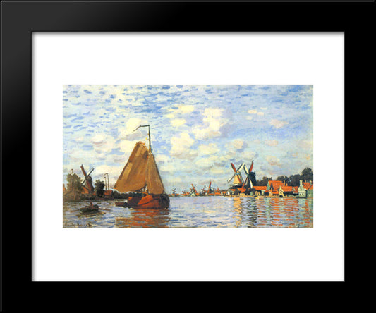 Zaan At Zaandam 20x24 Black Modern Wood Framed Art Print Poster by Monet, Claude
