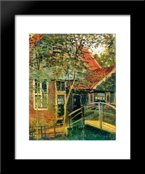 Zaandam, Little Bridge 20x24 Black Modern Wood Framed Art Print Poster by Monet, Claude