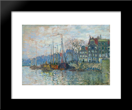 Zaandam, The Dike 20x24 Black Modern Wood Framed Art Print Poster by Monet, Claude