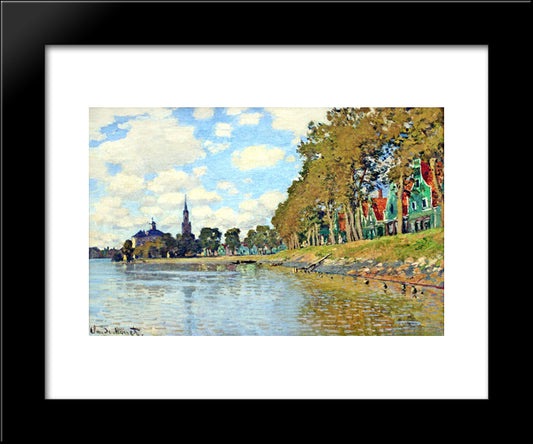 Zaandam 20x24 Black Modern Wood Framed Art Print Poster by Monet, Claude