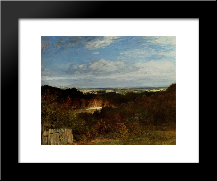 A View Towards The Seine From Suresnes 20x24 Black Modern Wood Framed Art Print Poster by Troyon, Constant