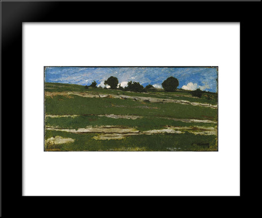 Hillside With Rocky Outcrops 20x24 Black Modern Wood Framed Art Print Poster by Troyon, Constant
