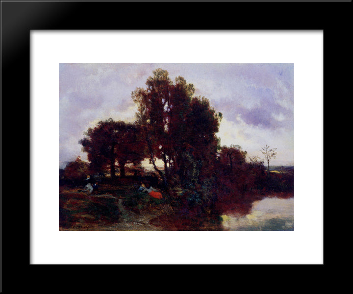 On The Farm 20x24 Black Modern Wood Framed Art Print Poster by Troyon, Constant