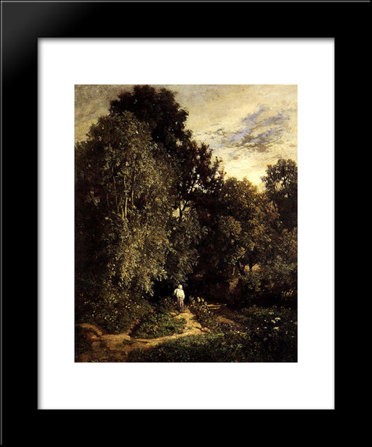 Path In A Small Wood 20x24 Black Modern Wood Framed Art Print Poster by Troyon, Constant