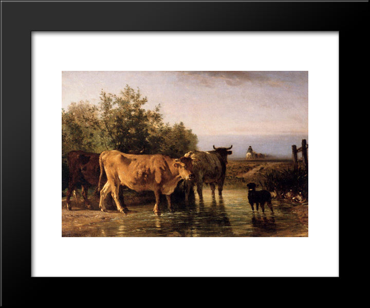The Ford 20x24 Black Modern Wood Framed Art Print Poster by Troyon, Constant