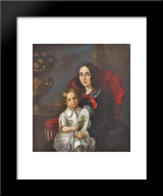 Anica Manu With Her Child 20x24 Black Modern Wood Framed Art Print Poster by Rosenthal, Constantin Daniel