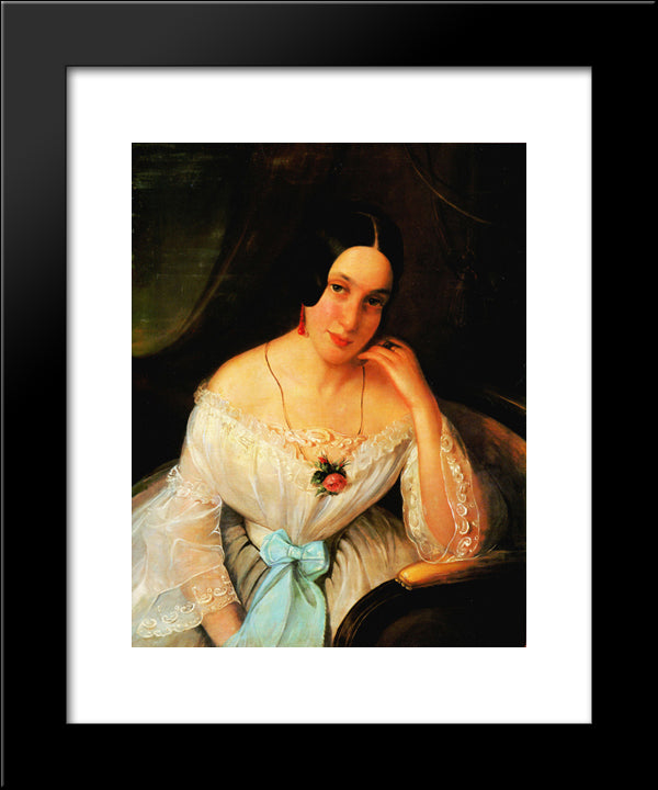 Portrait Of A Woman 20x24 Black Modern Wood Framed Art Print Poster by Rosenthal, Constantin Daniel