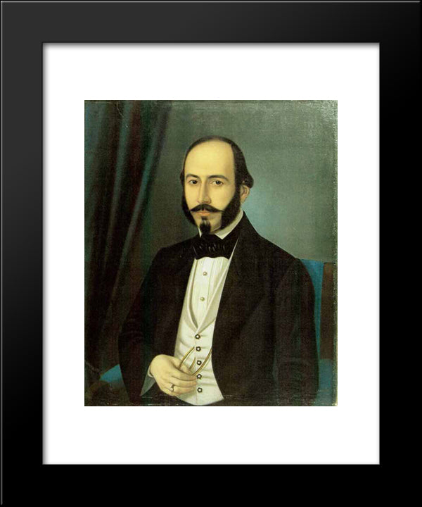 Portrait Of Teodor Arion 20x24 Black Modern Wood Framed Art Print Poster by Rosenthal, Constantin Daniel