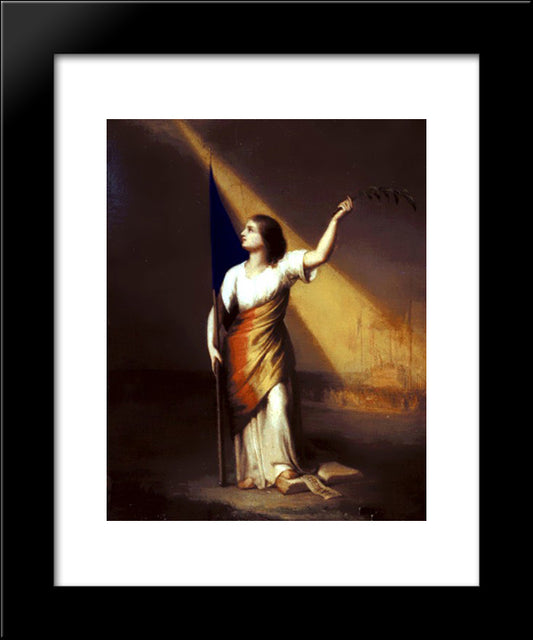 Romania Breaking Off Her Chains On The Field Of Liberty 20x24 Black Modern Wood Framed Art Print Poster by Rosenthal, Constantin Daniel