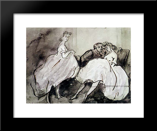 Bazar De La Volupte 20x24 Black Modern Wood Framed Art Print Poster by Guys, Constantin