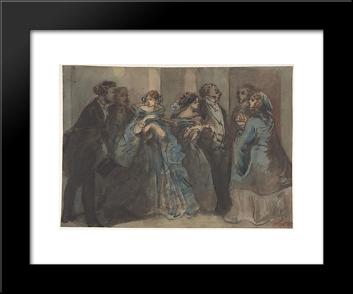 Leaving The Theater 20x24 Black Modern Wood Framed Art Print Poster by Guys, Constantin
