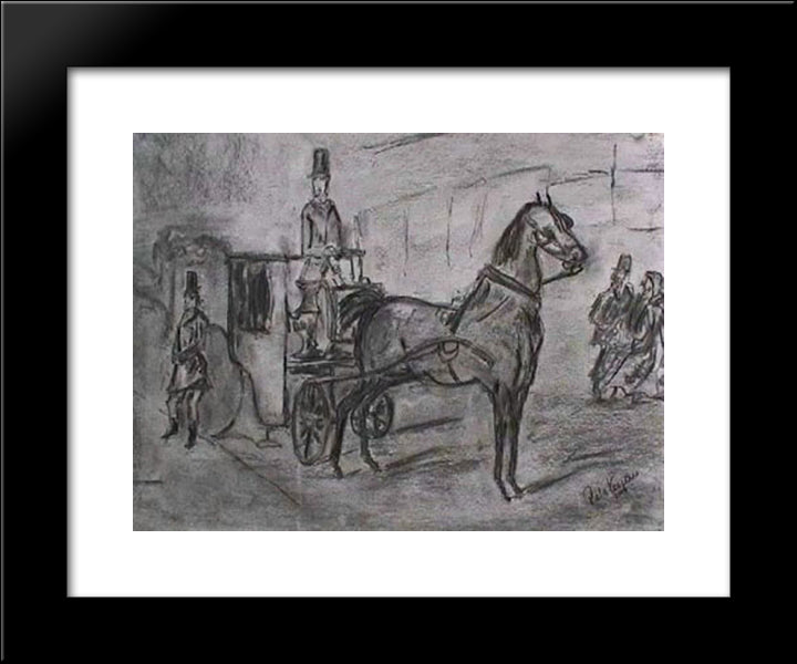 Voiture 20x24 Black Modern Wood Framed Art Print Poster by Guys, Constantin