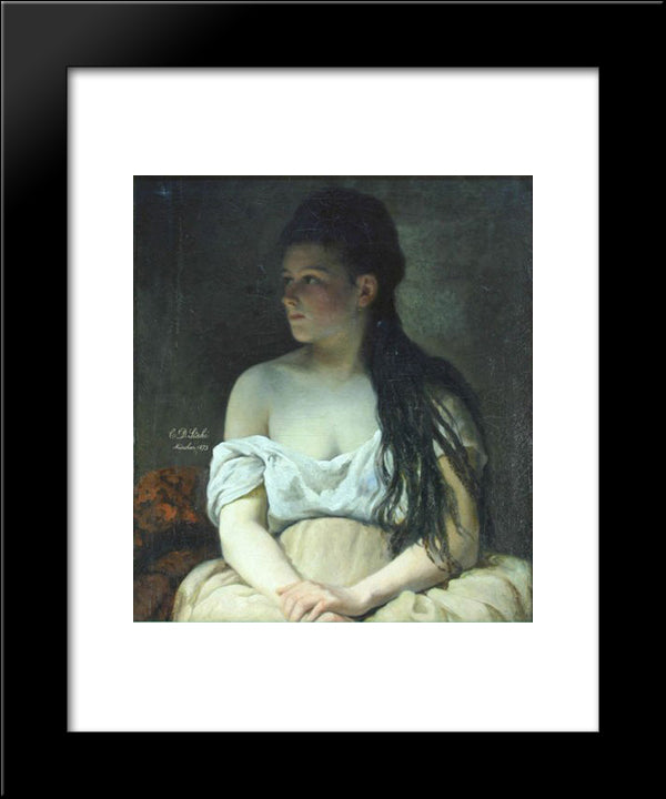Portrait Of A Girl 20x24 Black Modern Wood Framed Art Print Poster by Stahi, Constantin