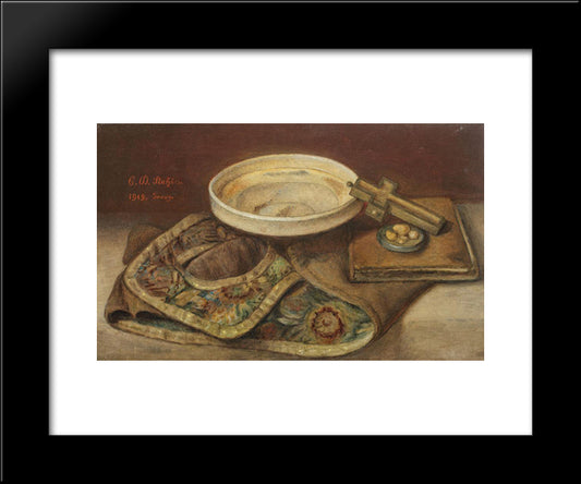 Still Life With Christian Artefacts 20x24 Black Modern Wood Framed Art Print Poster by Stahi, Constantin