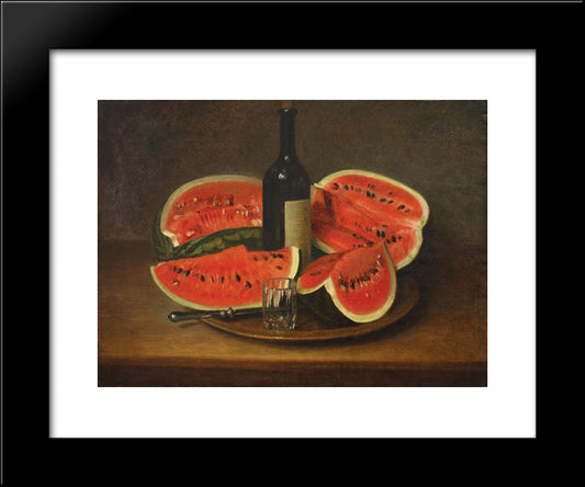 Still Life With Watermelons 20x24 Black Modern Wood Framed Art Print Poster by Stahi, Constantin