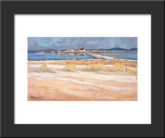 Landscape - Messolonghi Lagoon 20x24 Black Modern Wood Framed Art Print Poster by Maleas, Constantine