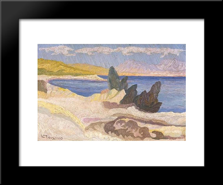 Landscape Of Attica 20x24 Black Modern Wood Framed Art Print Poster by Maleas, Constantine