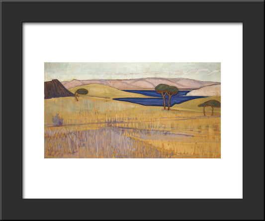 Lavrio Landscape 20x24 Black Modern Wood Framed Art Print Poster by Maleas, Constantine