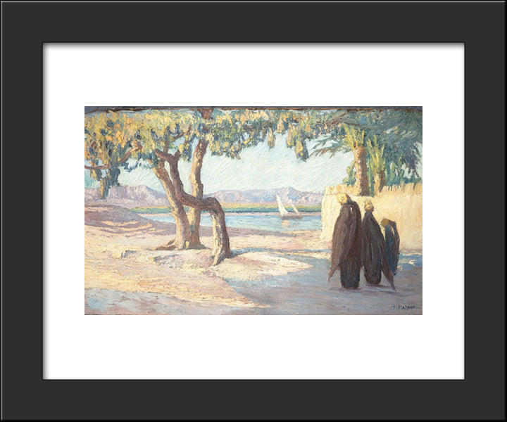 Nile Landscape 20x24 Black Modern Wood Framed Art Print Poster by Maleas, Constantine