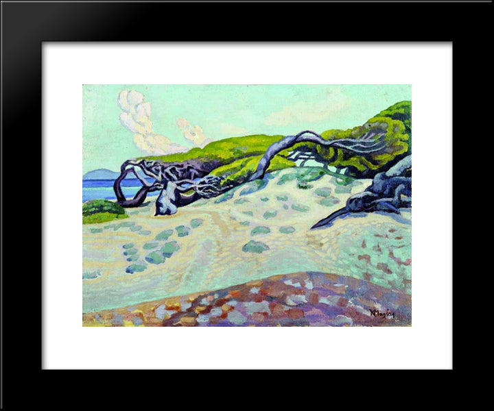 Pines At Rafina 20x24 Black Modern Wood Framed Art Print Poster by Maleas, Constantine