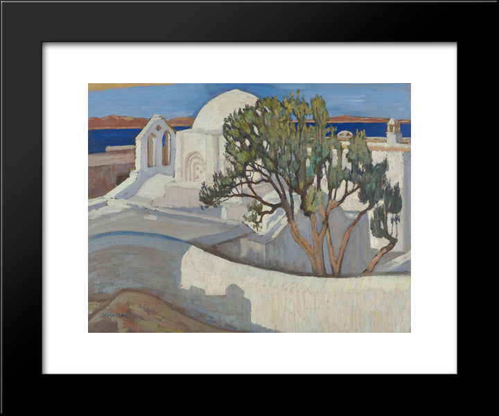 The Church Of The Pantanassa, Naxos 20x24 Black Modern Wood Framed Art Print Poster by Maleas, Constantine