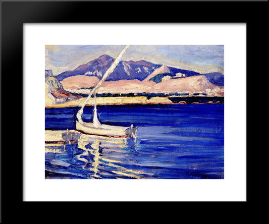 Turkish Harbour 20x24 Black Modern Wood Framed Art Print Poster by Maleas, Constantine