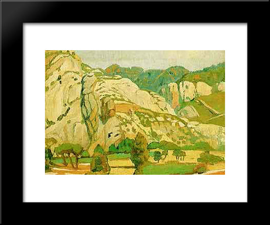 View Of Kalavryta 20x24 Black Modern Wood Framed Art Print Poster by Maleas, Constantine