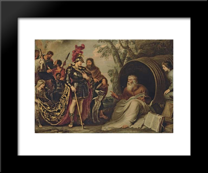 Alexander And Diogenes 20x24 Black Modern Wood Framed Art Print Poster by Vos, Cornelis de