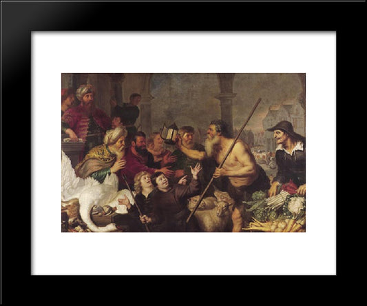 Diogenes Searches For A Man 20x24 Black Modern Wood Framed Art Print Poster by Vos, Cornelis de