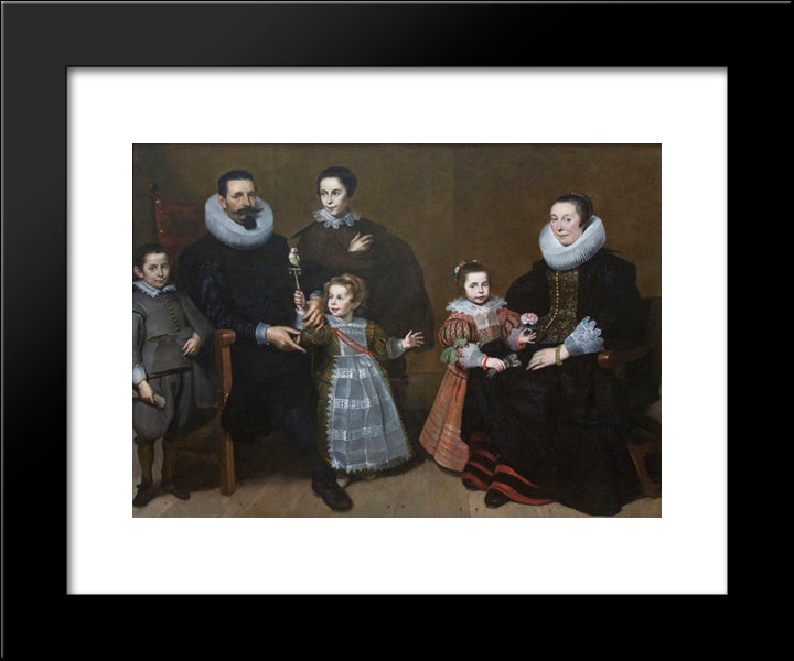 Family Portrait 20x24 Black Modern Wood Framed Art Print Poster by Vos, Cornelis de
