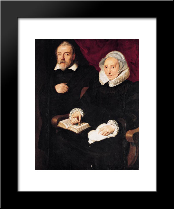 Portrait Of Elisabeth Mertens And Her Late Husband 20x24 Black Modern Wood Framed Art Print Poster by Vos, Cornelis de