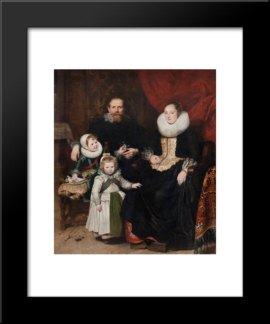 Portrait Of The Artist With His Family 20x24 Black Modern Wood Framed Art Print Poster by Vos, Cornelis de