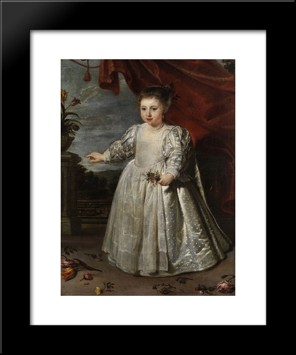 Portrait Of The Artist'S Daughter 20x24 Black Modern Wood Framed Art Print Poster by Vos, Cornelis de