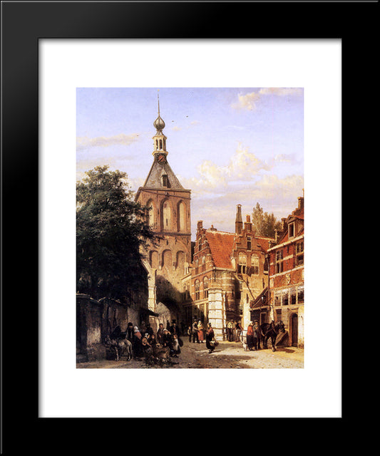 Binnenpoort In Culemborg 20x24 Black Modern Wood Framed Art Print Poster by Springer, Cornelis