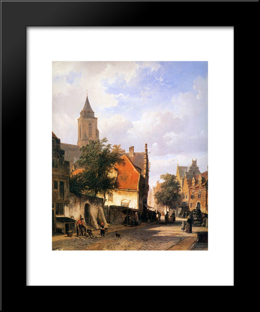 Church In Zaltbommel 20x24 Black Modern Wood Framed Art Print Poster by Springer, Cornelis