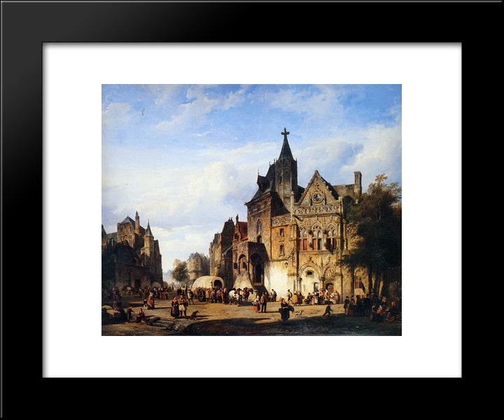 Cityview 20x24 Black Modern Wood Framed Art Print Poster by Springer, Cornelis