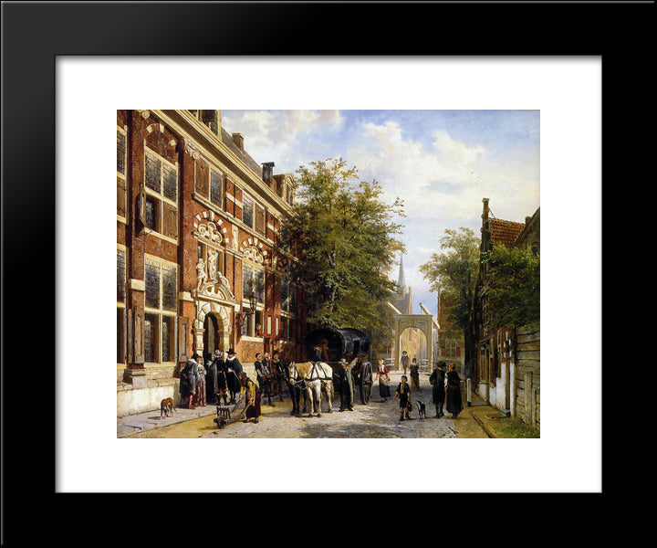 Cityview Hoorn 20x24 Black Modern Wood Framed Art Print Poster by Springer, Cornelis