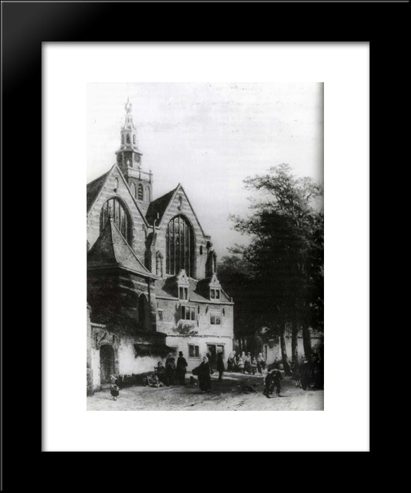 Janskerk (Gouda) 20x24 Black Modern Wood Framed Art Print Poster by Springer, Cornelis