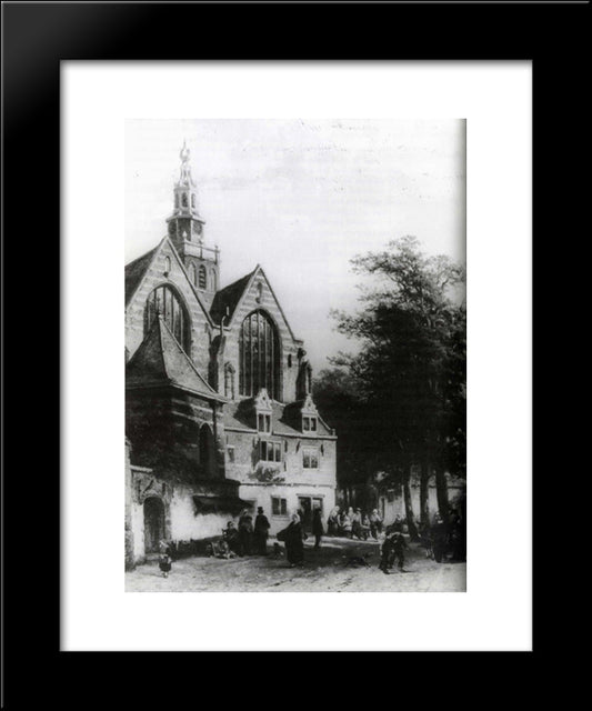 Janskerk (Gouda) 20x24 Black Modern Wood Framed Art Print Poster by Springer, Cornelis