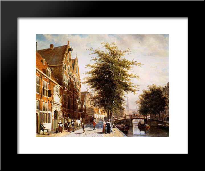 Lombard Voorburgwal Amsterdam 20x24 Black Modern Wood Framed Art Print Poster by Springer, Cornelis