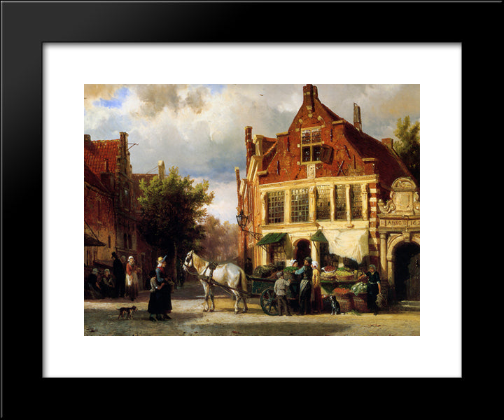 Street Scene 20x24 Black Modern Wood Framed Art Print Poster by Springer, Cornelis