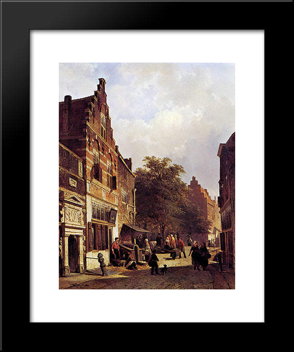 Street View 20x24 Black Modern Wood Framed Art Print Poster by Springer, Cornelis
