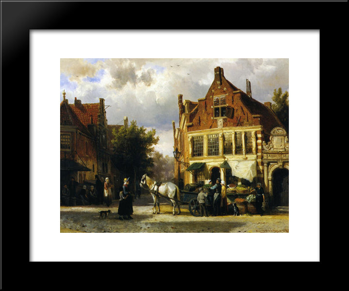 The Corner Of Westerstraat And Tabakstraat In Enkhuizen 20x24 Black Modern Wood Framed Art Print Poster by Springer, Cornelis