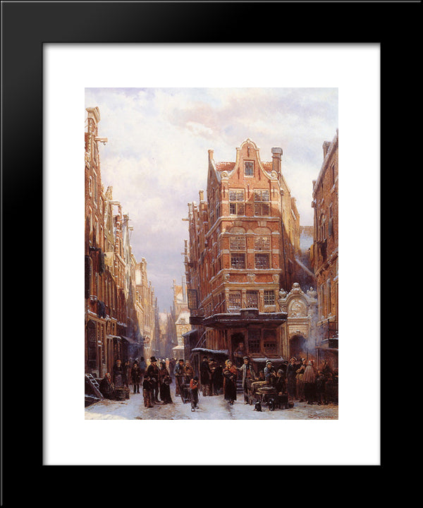 The Jewish Quarter In Amsterdam 20x24 Black Modern Wood Framed Art Print Poster by Springer, Cornelis
