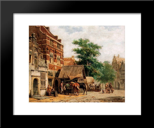 View At Culemborg 20x24 Black Modern Wood Framed Art Print Poster by Springer, Cornelis