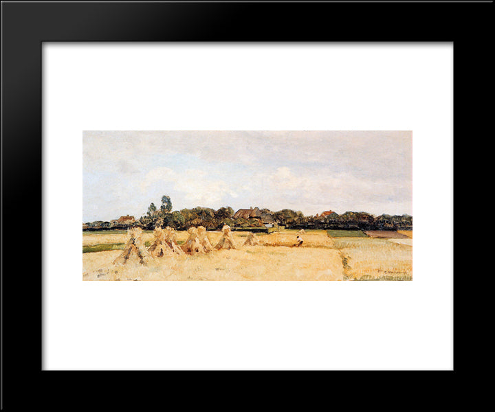 Corn Sheafs In Gooi 20x24 Black Modern Wood Framed Art Print Poster by Vreedenburgh, Cornelis