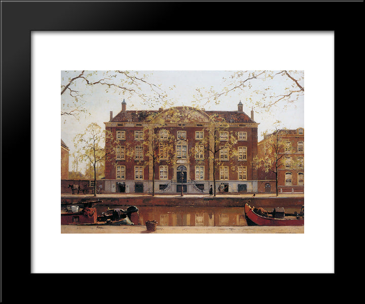 Corvershof Nieuw Heerengracht 20x24 Black Modern Wood Framed Art Print Poster by Vreedenburgh, Cornelis